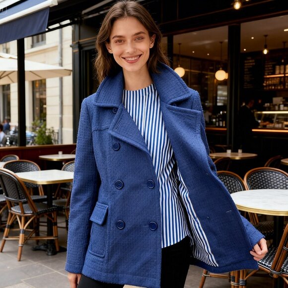 Forever 21 Jackets & Blazers - Forever 21 Brand Blue Peacoat Women's Size Small